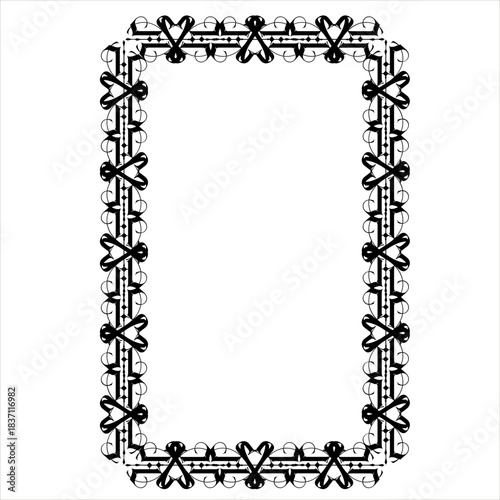 Vintage decorative vector frame in Gothic style - elegant black vector frame on white background, SVG,  middle ages, hallowen, This elegant vintage ornamental frame features a sophisticated black bo