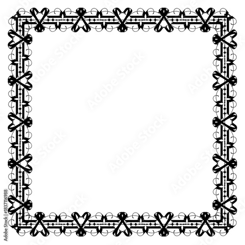 Vintage decorative vector frame in Gothic style - elegant black vector frame on white background, SVG,  middle ages, hallowen, This elegant vintage ornamental frame features a sophisticated black bo