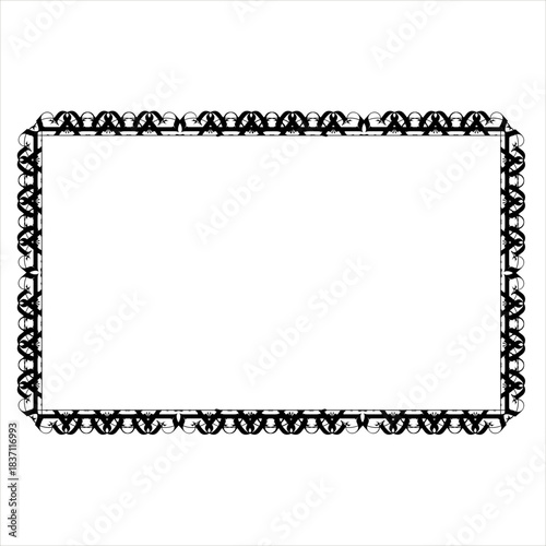 Vintage decorative vector frame in Gothic style - elegant black vector frame on white background, SVG,  middle ages, hallowen, This elegant vintage ornamental frame features a sophisticated black bo