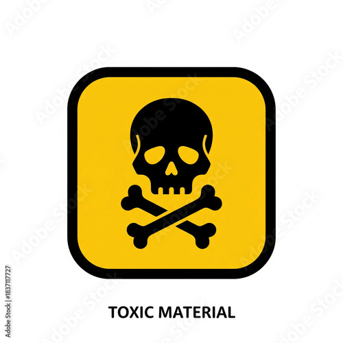 Classic warning sign with a black skull and crossbones on yellow, universally indicating highly toxic, poisonous, or hazardous materials requiring extreme caution