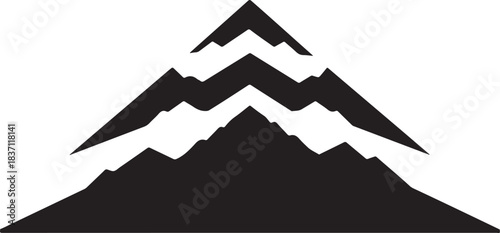 Stylized black mountains icon mountain range peak
