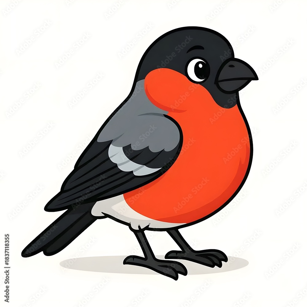Fototapeta premium 멋쟁이새, 애니메이션 아트, jpeg (Eurasian bullfinch, animation art, jpeg)