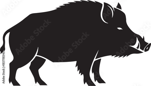 Wild Boar Silhouette (36) vector