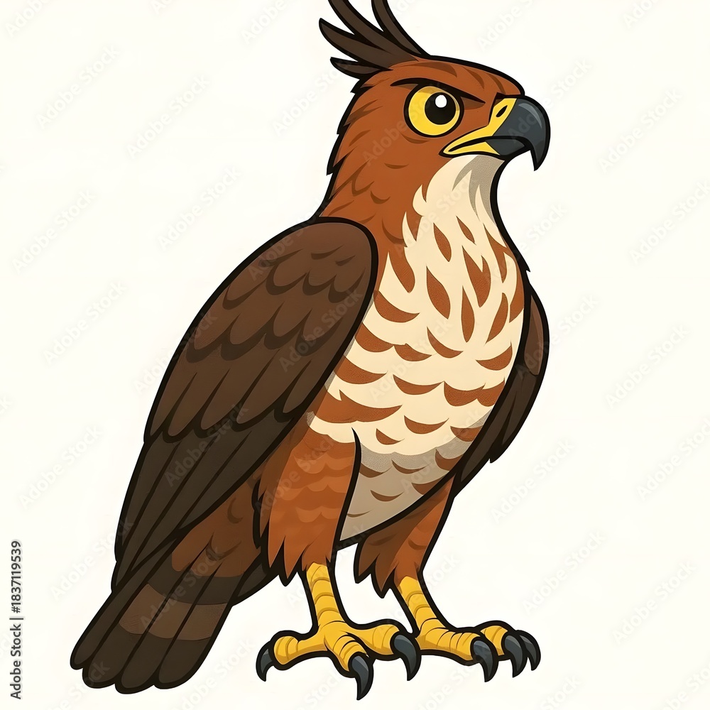 Fototapeta premium 자바뿔매, 애니메이션 아트, jpeg (Javan Hawk-eagle, animation art, jpeg)