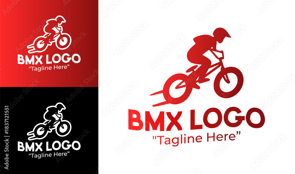 Obraz premium BMX Logo Minimal Freestyle Bike Symbol