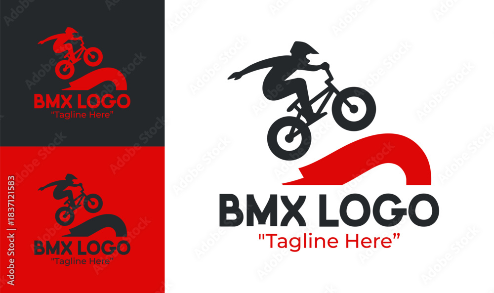 Obraz premium BMX Logo Energetic Freestyle Rider Icon