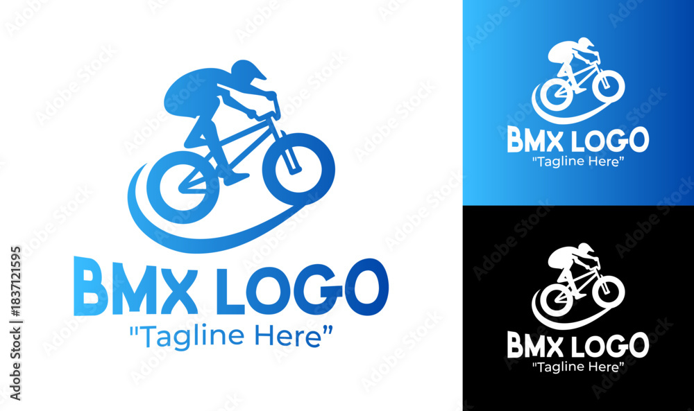 Obraz premium BMX Logo Geometric Modern Cycling Mark