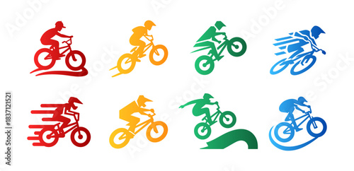 8 BMX Logo Set Freestyle Bike Street Sport Emblem Collection