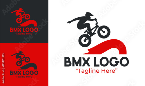 BMX Logo Energetic Freestyle Rider Icon