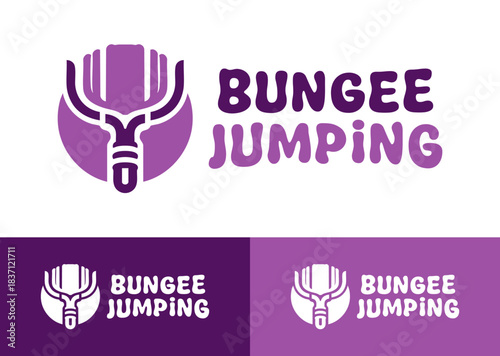 Bungee Jumping Logo Vertical Drop Extreme Sport Mark