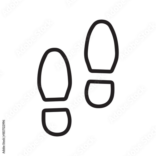 foot steps line art icon for fitness apps and websites