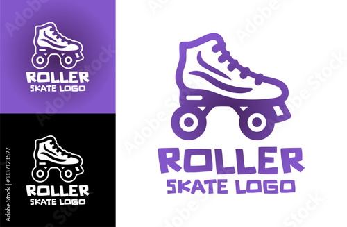 Roller Skate Logo Dynamic Skating Sport Identity