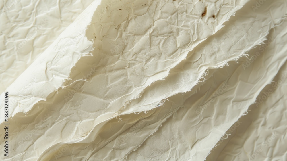Obraz premium Wrinkled White Paper Texture Background