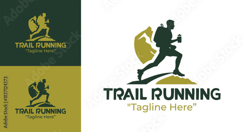 Trail Running Logo Bold Outdoor Athlete Emblem