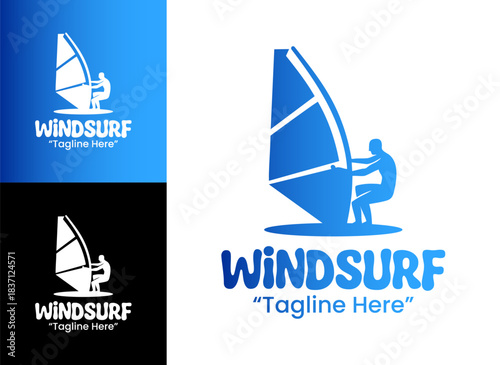 Windsurf Logo Minimal Clean Sailing Sport Mark