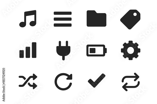 Chart vector icon folder icons note checkmark playlist music tag shuffle list