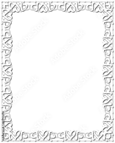 Vintage decorative frame in Gothic style - elegant white frame on transparent background, PNG, 300 DPI, middle ages, hallowen, Christmas.