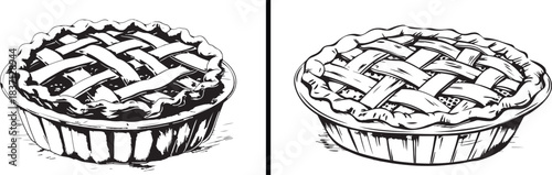 pie clipart illustration, bakery pie drawing, dessert food sketch, hand drawn pie art, pastry illustration vector, black white pie clipart, printable bakery icons, dessert line art, pie outline drawin