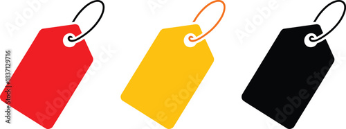Set of Colorful Price Tags for Retail Shopping and Sale Promotion