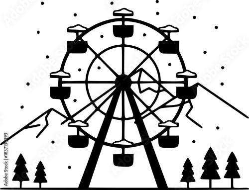 Ferris Wheel Amusement Park Icon
