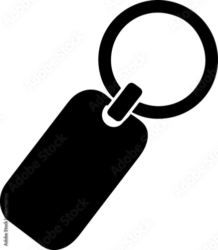 Keychain with an oblong pendant and circular ring