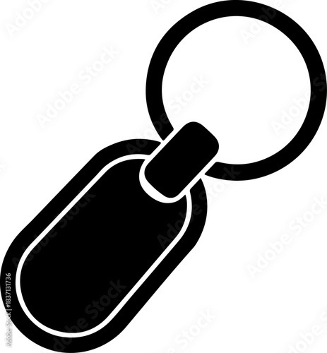 Keychain with an oblong pendant and circular ring