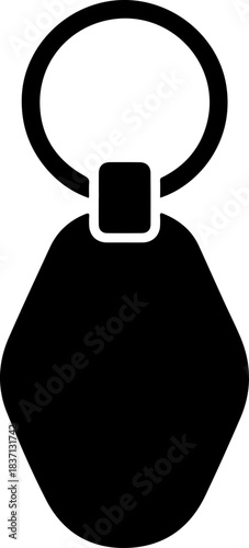 Keychain with an oblong pendant and circular ring