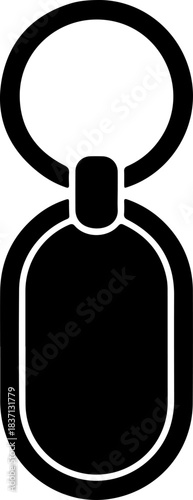 Keychain with an oblong pendant and circular ring