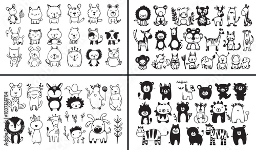 Toy Character Vector, Cute Animal Illustration, Playtime Kids Design, Soft Doll Clipart, Playroom Vector Graphic, Fun Children Symbol, Adorable Character Set, Child Toy Vector, Teddy Bear Illustration