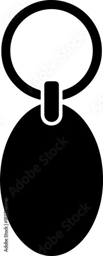 Keychain with an oblong pendant and circular ring