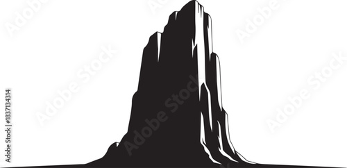 Silhouette of a Jagged Rock Formation mountain peak