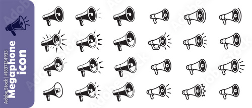 Megaphone icon set collection of speaker icons symbol for announce advertisement and communication