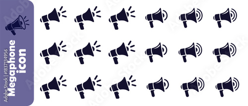 Megaphone icon set collection of speaker icons symbol for announce advertisement and communication