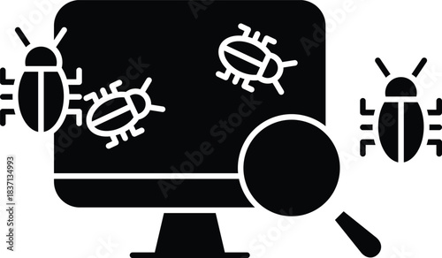 Bug glyph icon concept