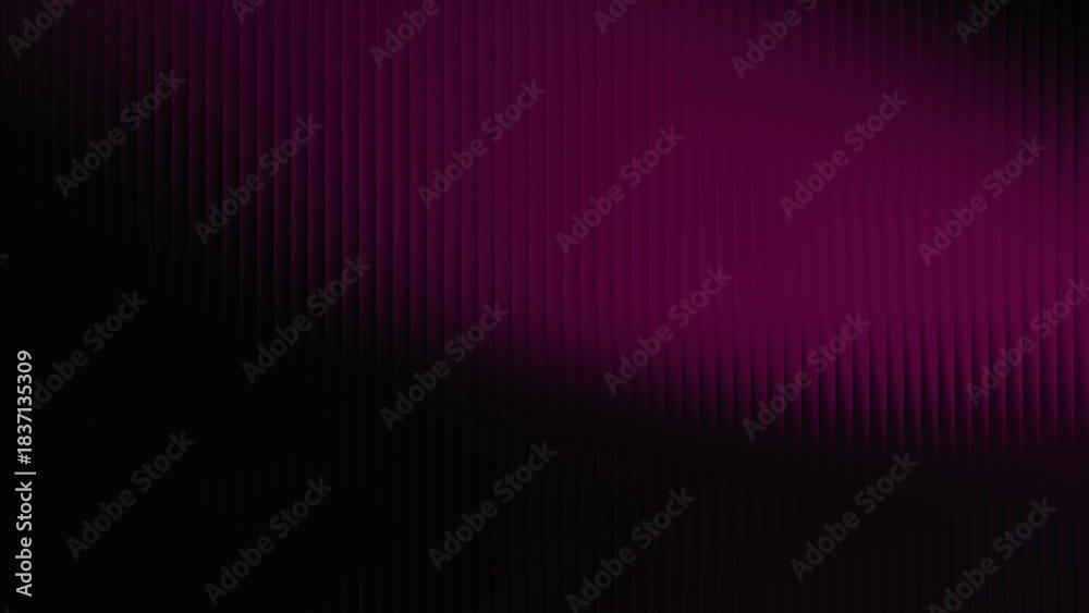 Obraz premium purple gradient glass lines effect black background futuristic cool glow soft waves animation Vertical Lines Ribbed Texture Gradient Lighting Modern