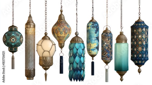 Assorted decorative hanging lamps