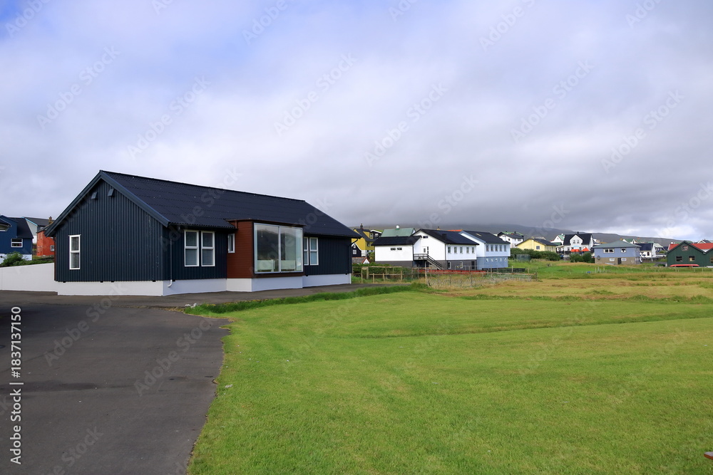 Obraz premium The village Sandur on Sandoy Island, Faroe Islands, Denmark