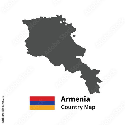 Armenia country map flag illustration on white background