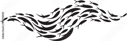 Group of Swimming Fish Vector