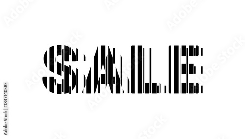 Sale inscription, black isolated silhouette