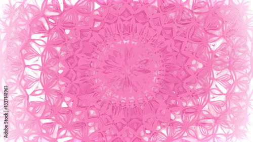 Intricate Pink Mandala Pattern with Geometric Symmetry and Faded Edges Creating a Soothing and Spiritual Ambiance