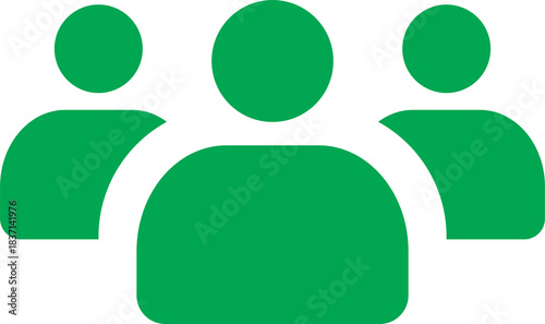 Green business team leader and user group icon vector illustration