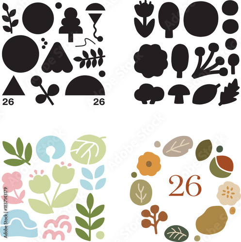 Nature shapes design vector on a white background illustration art