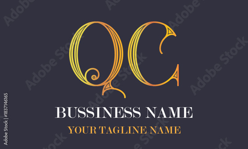 QC Q qc initial logo | initial based abstract modern minimal creative logo, vector template image. luxury logotype logo, real estate homie logo. typography logo. initials logo