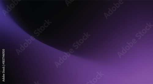 Deep purple and black abstract background with soft gradient curves and flowing shapes creating a
