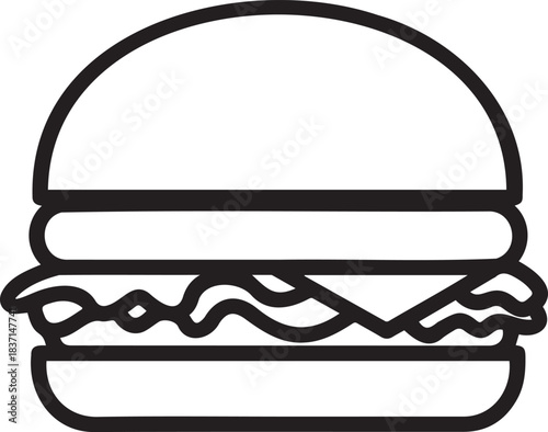 Burger with cheese and ketchup