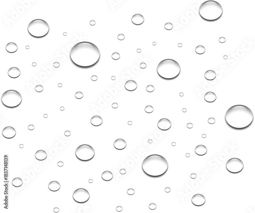 Transparent Water Drops On Isolated Background Realistic Condensation Effect