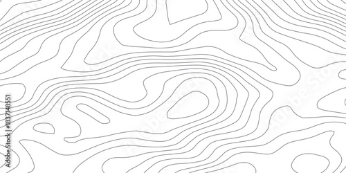 Abstract Terrain Flow Lines. Minimal Contour Map Vector Design.
