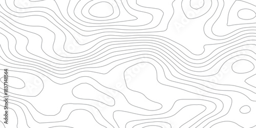 Abstract Terrain Flow Lines. Minimal Contour Map Vector Design.