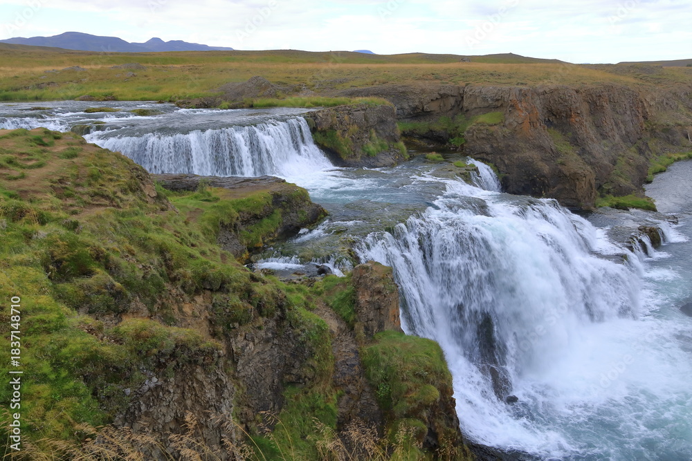Fototapeta premium Waterfall Reykjafoss on the river Svarta in Iceland, Europe